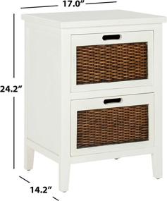 img 1 attached to 🪑 Stylish and Functional: Safavieh American Homes Collection Jonah White 2-Drawer End Table