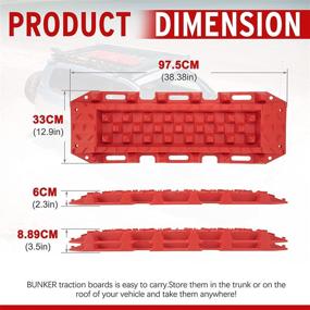 img 3 attached to BUNKER INDUST Планки восстановления защитной одежды для грязи, песка и снега - 2 шт. Красные шины-лестницы для внедорожных автомобилей 4X4