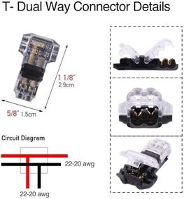 img 1 attached to 🔌 Kalolary 24 Pack Wire Connectors: 2 Pin T Tap, Quick Splice, Self-Stripping, Low Voltage Compact Connectors for 18-22AWG Wires