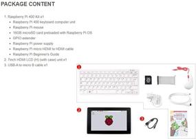 img 3 attached to Набор Waveshare Raspberry Pi 400 с 7-дюймовым HDMI сенсорным дисплеем 1024×600 пикселей HDMI порт до 5-точечной емкостной поддержки (9 предметов)