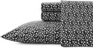 🛏️ marimekko percale collection sheet set - crisp & cool 100% cotton, lightweight & moisture-wicking bedding, full size, pikkuinen unikko black logo