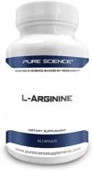 💪 pure science l-arginine 1340mg - nitric oxide booster: enhance heart health and muscle gain with l-citrulline and essential amino acids - 60 capsules logo