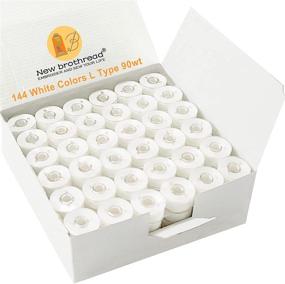 img 4 attached to 🧵 Brothread 144pcs Type L (SA155) White Prewound Plastic Bobbin Thread - Perfect for Embroidery and Sewing Machines - 90 Weight