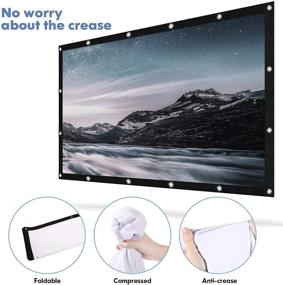 img 1 attached to 🎬 Immersive Cinema Experience with Krossgain 150 inch Portable Projector Movies Screen: Indoor Outdoor 16:9 HD Projection Screens