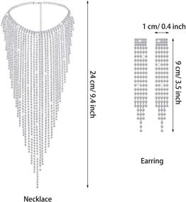 img 3 attached to Ожерелье и серьги с кисточками на воротнике для женщин: модный комплект ювелирных изделий