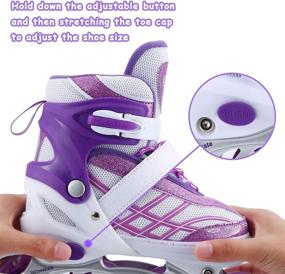 img 2 attached to 🛼 Fun and Stylish Kids Adjustable Inline Skates with Full Light Up Wheels - Perfect for Beginner Girls and Boys