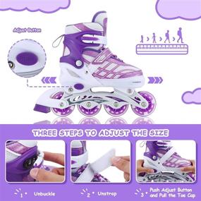 img 3 attached to 🛼 Fun and Stylish Kids Adjustable Inline Skates with Full Light Up Wheels - Perfect for Beginner Girls and Boys