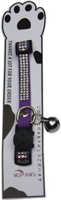 img 1 attached to 🐾 Sparkling Rhinestones Cat Collars - Adjustable Bling Pet Collars with Breakaway Feature, Bells, and Soft Velvet Material - Secure and Fashionable Collar for Cats and Small Dogs (Purple)