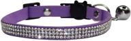 🐾 sparkling rhinestones cat collars - adjustable bling pet collars with breakaway feature, bells, and soft velvet material - secure and fashionable collar for cats and small dogs (purple) logo