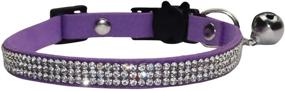 img 4 attached to 🐾 Sparkling Rhinestones Cat Collars - Adjustable Bling Pet Collars with Breakaway Feature, Bells, and Soft Velvet Material - Secure and Fashionable Collar for Cats and Small Dogs (Purple)