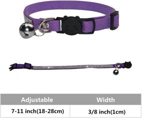 img 2 attached to 🐾 Sparkling Rhinestones Cat Collars - Adjustable Bling Pet Collars with Breakaway Feature, Bells, and Soft Velvet Material - Secure and Fashionable Collar for Cats and Small Dogs (Purple)