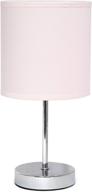 lt2007-bpk chrome mini basic fabric shade table lamp in blush pink - simplistic design логотип