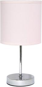 img 4 attached to LT2007-BPK Chrome Mini Basic Fabric Shade Table Lamp in Blush Pink - Simplistic Design