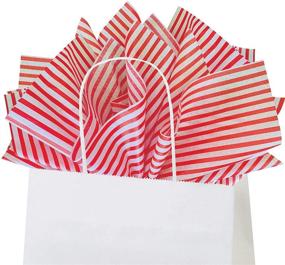 img 3 attached to 🎁 Red Pin Stripe Print Gift Wrap Tissue Paper - Flexicore Packaging - 15x20 Inches - 100 Sheets