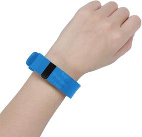 img 2 attached to 🔵 Sophili Bands Compatible for Charge HR, Silicone Replacement Wristband with Metal Buckle – Fitbit Charge HR / HR1 (Blue/S) Strap