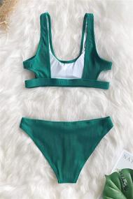 img 1 attached to CUPSHE Womens Emerald Velvet Backless Women's Clothing in Swimsuits & Cover Ups