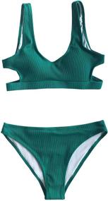 img 3 attached to CUPSHE Womens Emerald Velvet Backless Women's Clothing in Swimsuits & Cover Ups