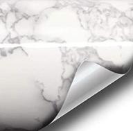 🎨 extra-large white grey marble gloss vinyl wrap film roll - vvivid xpo (12 inch x 48 inch) logo