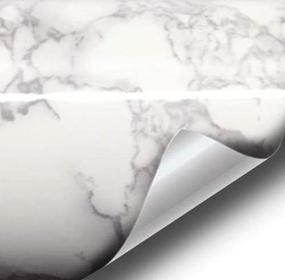 img 3 attached to 🎨 Extra-Large White Grey Marble Gloss Vinyl Wrap Film Roll - VViViD XPO (12 Inch x 48 Inch)