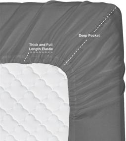 img 3 attached to Campers' RV Short Queen Bed Set - 6-Piece Luxury Microfiber Bedding with Deep Pocket Fitted Sheet, Soft & Cozy - Gray