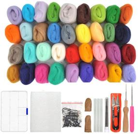 img 4 attached to 🧶 WOWOSS 36 Colors Needle Felting Wool Set Starter Kit: Ultimate Wool Felt Tools for Crafting Perfection!