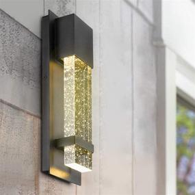 img 3 attached to Emliviar 0395-WD: Stylish Black LED Wall Sconce Light with Bubble Glass for Indoor and Outdoor Use