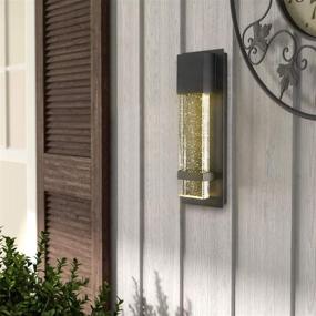 img 2 attached to Emliviar 0395-WD: Stylish Black LED Wall Sconce Light with Bubble Glass for Indoor and Outdoor Use