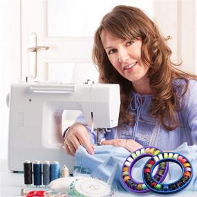 img 1 attached to 🧵 Neatbuddy 3 Pack Bobbin Holders: Organize Your Sewing Machine Bobbins with Silicone Rings and 24 Transparent Bobbins (Grey&Blue&Purple)