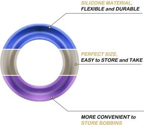 img 3 attached to 🧵 Neatbuddy 3 Pack Bobbin Holders: Organize Your Sewing Machine Bobbins with Silicone Rings and 24 Transparent Bobbins (Grey&Blue&Purple)