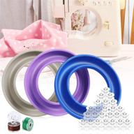 🧵 neatbuddy 3 pack bobbin holders: organize your sewing machine bobbins with silicone rings and 24 transparent bobbins (grey&blue&purple) logo