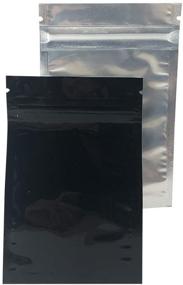 img 1 attached to 💊 Gram #3 Black Barrier Bags Clear Front Mylar Rx Pouches Resealable (100 Count) - Effective Storage Solution for Medications