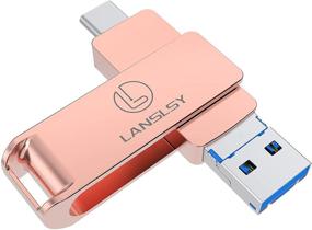 img 4 attached to 💖 High-Speed 128GB USB C Flash Drive by LANSLSY - 3-in-1 USB 3.0 Memory Stick for Android Phones, PC, Mac & Tablets (Pink)