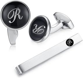 img 4 attached to Honey Bear Initial Alphabet Cufflinks Men's Accessories and Cuff Links, Shirt Studs & Tie Clips