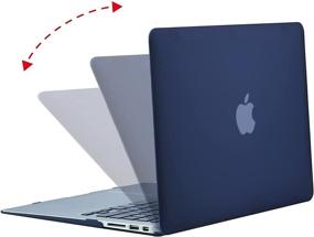 img 1 attached to MOSISO Plastic Hard Shell Case & Keyboard Cover Skin for MacBook Air 11 inch (A1370 & A1465) - Navy Blue: Product Review and Best Deals