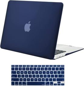 img 4 attached to MOSISO Plastic Hard Shell Case & Keyboard Cover Skin for MacBook Air 11 inch (A1370 & A1465) - Navy Blue: Product Review and Best Deals