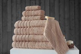 img 2 attached to 🛀 Beyond Towels - Deluxe 8-Piece Bathroom Towel Set: 100% Cotton, 700 GSM, Ultra-Soft & Highly Absorbent - Includes 4 Bath Towels, 2 Hand Towels, and 2 Washcloths in Elegant Beige