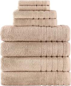 img 4 attached to 🛀 Beyond Towels - Deluxe 8-Piece Bathroom Towel Set: 100% Cotton, 700 GSM, Ultra-Soft & Highly Absorbent - Includes 4 Bath Towels, 2 Hand Towels, and 2 Washcloths in Elegant Beige