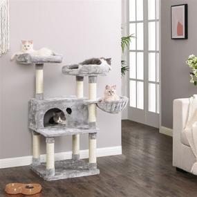 img 2 attached to 🐱 BEWISHOME Cat Tree Tower: Large Condo with Plush Perches, Sisal Scratching Post, and Kitty Climbing Furniture - MMJ52