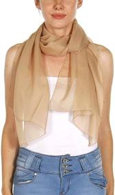 img 3 attached to Women Chiffon Oblong Neckerchief Turquoise Women's Accessories and Scarves & Wraps