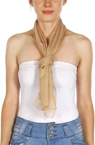 img 1 attached to Women Chiffon Oblong Neckerchief Turquoise Women's Accessories and Scarves & Wraps