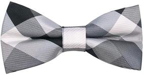 img 1 attached to 💎 Diamond Gingham Designer Narrow Width Wedding Men's Accessories: Optimized Ties, Cummerbunds & Pocket Squares