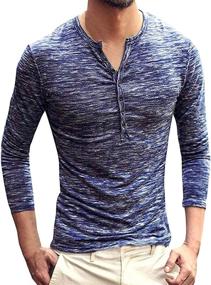 img 4 attached to 👕 NEOYOWO Henley T Shirt: Stylish Buttoned Sleeves for Men's Clothing