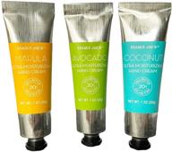 🌿 trader joe's trio: ultra moisturizing hand cream with avocado oil, marula oil, and coconut oil (1 oz each) logo