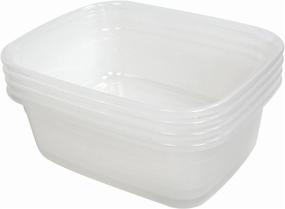 img 4 attached to Set of 4 🍽️ Ramddy 14 Quart Plastic Dish Pans