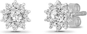 img 4 attached to 💎 Dazzling 10K Gold Diamond Halo Stud Earrings - Sparkling 1/5-1/2 cttw, I-J Color, I2-I3 Clarity