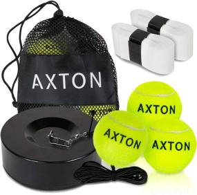 img 4 attached to 🎾 AXTON Solo Tennis Trainer Rebound Ball Set with 3 Tennis Balls and String – Tennis Practice Equipment with Bonus Overgrip