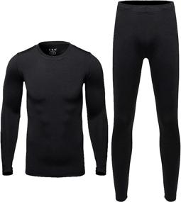 img 4 attached to ❄️ Winter Essential: Men's Thermal Underwear Set - Stay Cozy with Thermal Long Johns Mens Warm Top and Bottom Set