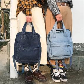 img 2 attached to 🎒 Vintage Backpack School Travel Rucksack Backpacks: The Perfect Casual Daypacks for All Your Adventures