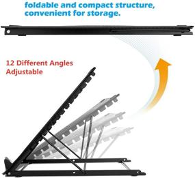 img 1 attached to 🖥️ Регулируемая подставка для ноутбука с подсветкой - большая версия, вентилируемая, с 12 углами, для AGPtek/Huion A3 A4 светодиодной планшетной пленки и алмазной живописи - предотвращение скольжения, многофункциональный держатель для трассировки изображений