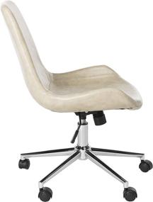 img 1 attached to 🪑 Sleek and Stylish SAFAVIEH Home Collection Fletcher Beige Faux Leather/ Chrome Swivel Adjustable Height Office Desk Chair – Boost Productivity and Comfort!